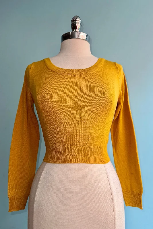 Pullover sweater for summer adventures -Honey Cropped Knit Pullover Sweater