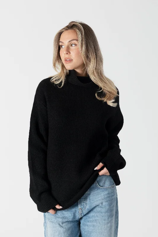 Pullover sweater with ribbed trim -CHADWICK RIBBED RELAXED MOCK NECK SWEATER