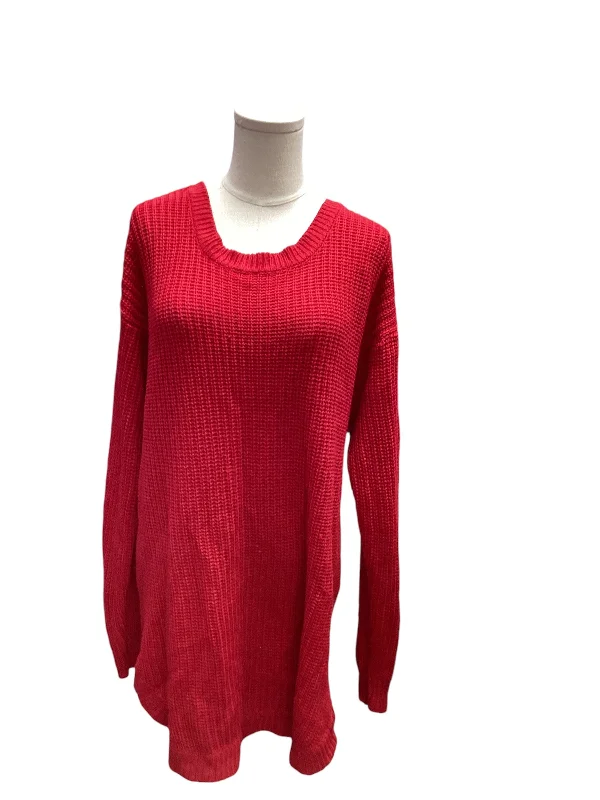 Red cashmere pullover sweater -Love Change Women's Sweater Red 3X