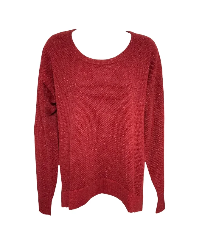 Pullover sweater with ribbed hem -Michael Kors Women's Sweater Maroon  L