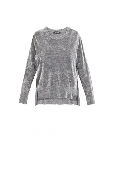 Pullover sweater with button neck -SOLIN