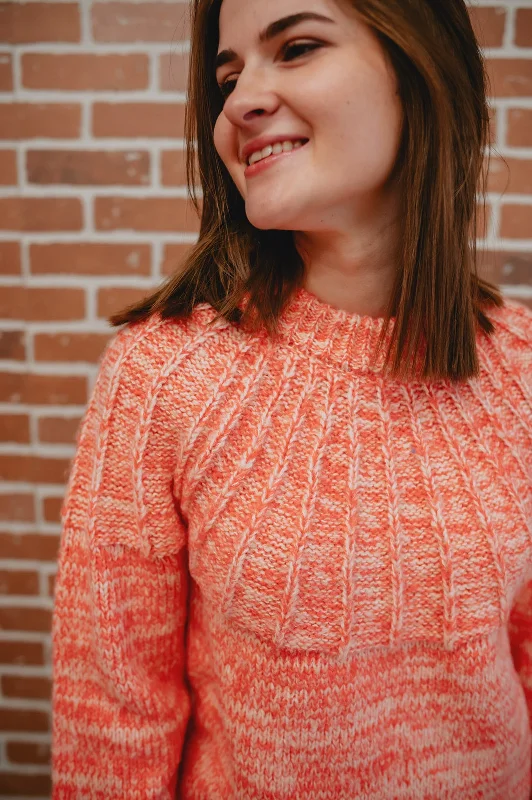 Beige knit pullover sweater -The Poet Coral Sweater - PLUS