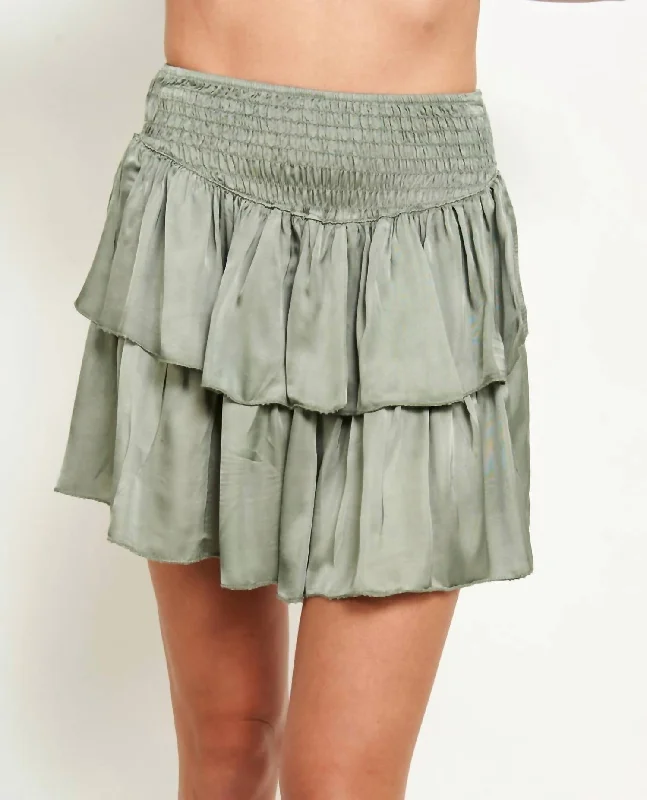 Skirts for trendy spring fashion -Zaya Skirt In Military