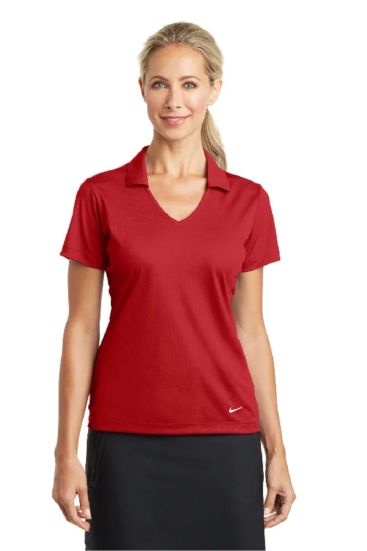 wrap blouses versatile -Nike Womens Dri-Fit Moisture Wicking Short Sleeve Polo Shirt - University Red