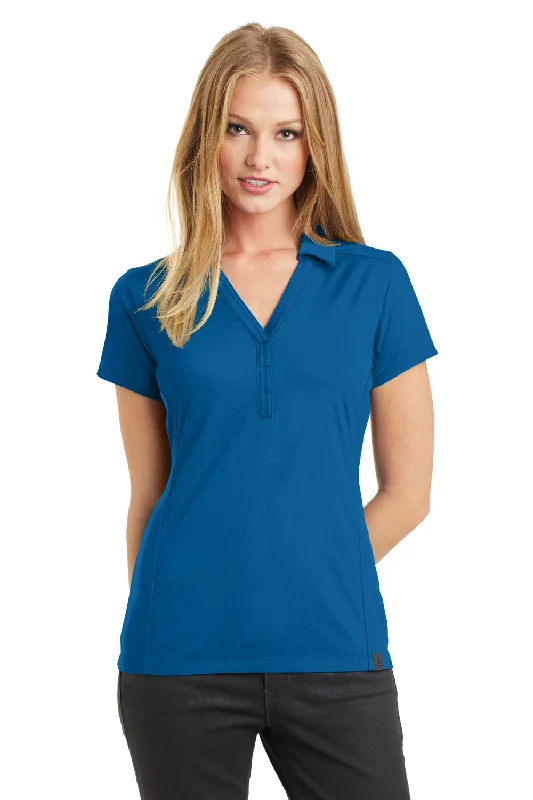 fall shirts cozy -Ogio Womens Framework Moisture Wicking Short Sleeve Polo Shirt - Bolt Blue