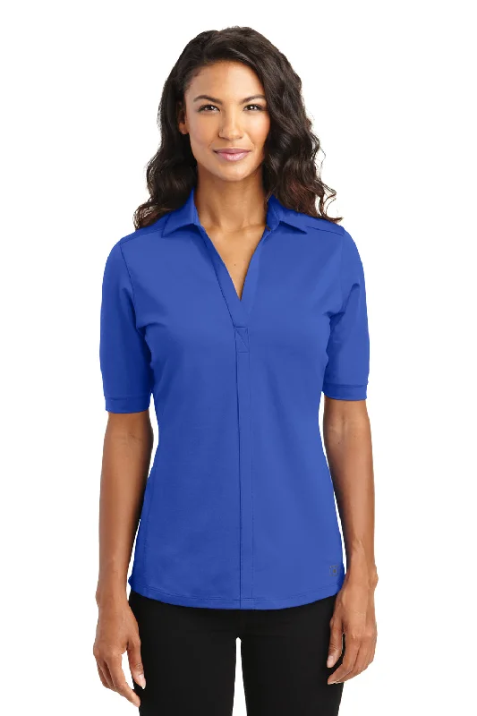 spring blouses fresh -Ogio Womens Metro Moisture Wicking Short Sleeve Polo Shirt - Enzyme Blue