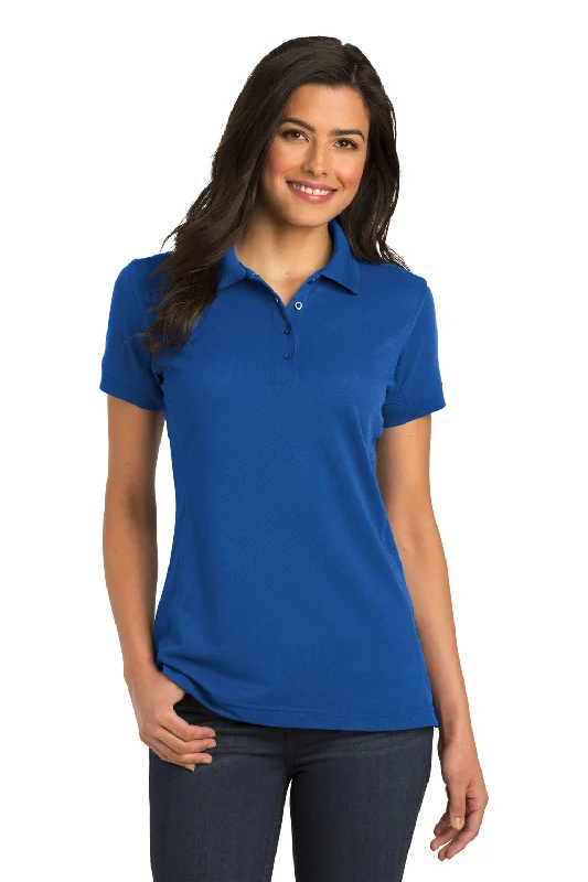 stain-resistant blouses clean -Port Authority Womens 5-in-1 Performance Moisture Wicking Short Sleeve Polo Shirt - Cobalt Blue - Closeout