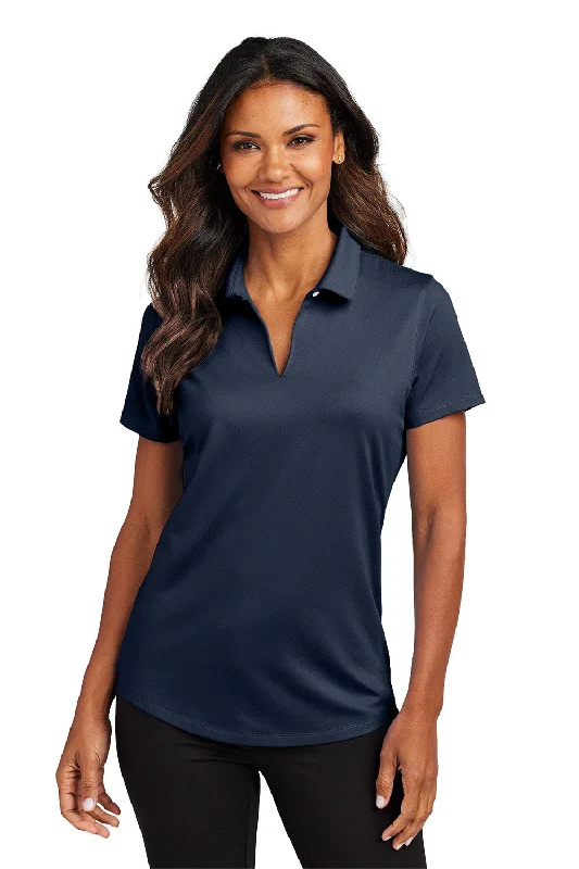 blush pink blouses delicate -Port Authority Womens City Easy Care Moisture Wicking Short Sleeve Polo Shirt - River Navy Blue - New