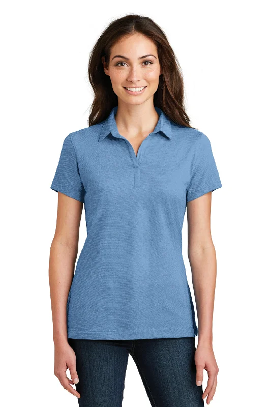 merino wool shirts warm -Port Authority Womens Meridian Short Sleeve Polo Shirt - Blue Skies - Closeout