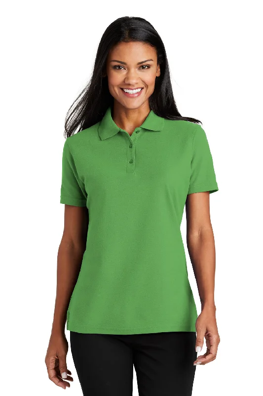 foil print blouses shiny -Port Authority Womens Moisture Wicking Short Sleeve Polo Shirt - Vine Green - Closeout