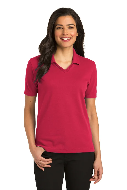 puff print shirts 3D -Port Authority Womens Rapid Dry Moisture Wicking Short Sleeve Polo Shirt - Red - Closeout