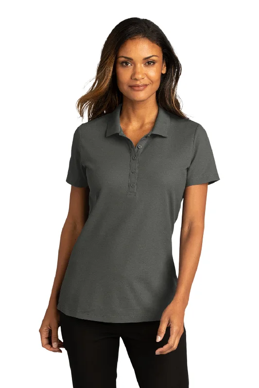 tailored shirts slim fit -Port Authority Womens React SuperPro Snag Resistant Short Sleeve Polo Shirt - Storm Grey