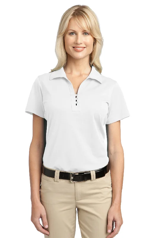 all-over print shirts bold -Port Authority Womens Tech Moisture Wicking Short Sleeve Polo Shirt - White - Closeout