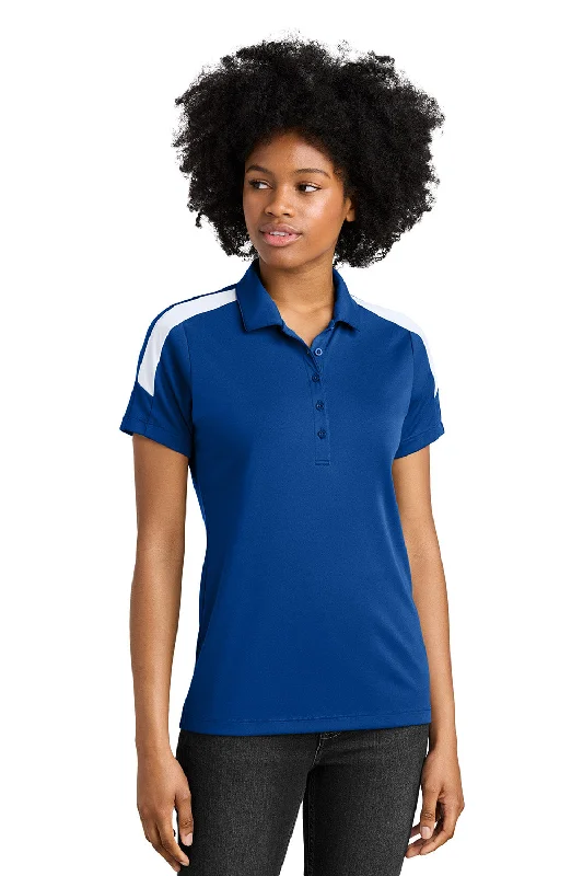 skull shirts cool -Sport-Tek Womens Moisture Wicking Competitor United Short Sleeve Polo Shirt - True Royal Blue/White - New