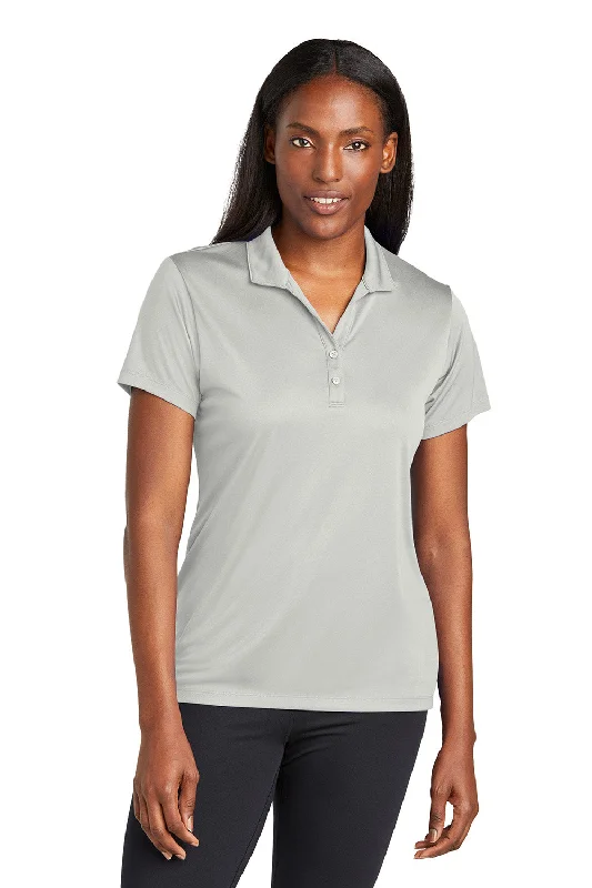 pirate shirts adventure -Sport-Tek Womens Moisture Wicking Re-Compete Short Sleeve Polo Shirt - Silver Grey - New