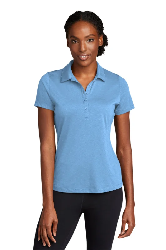 shirts for sophistication -Sport-Tek Womens Strive Moisture Wicking Short Sleeve Polo Shirt - Carolina Blue