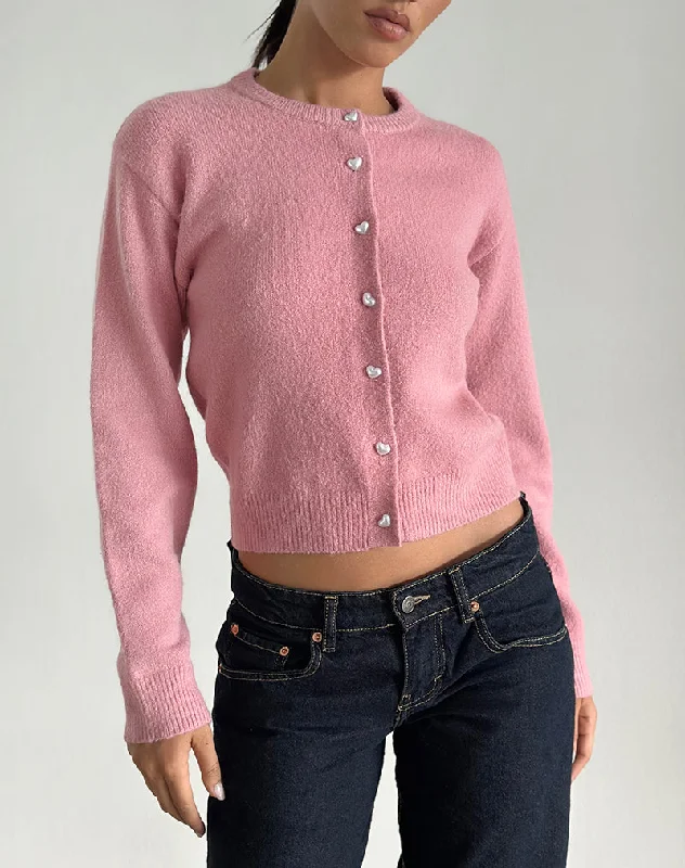 Cropped cardigan trendy -Aura Cardigan in Dusty Pink