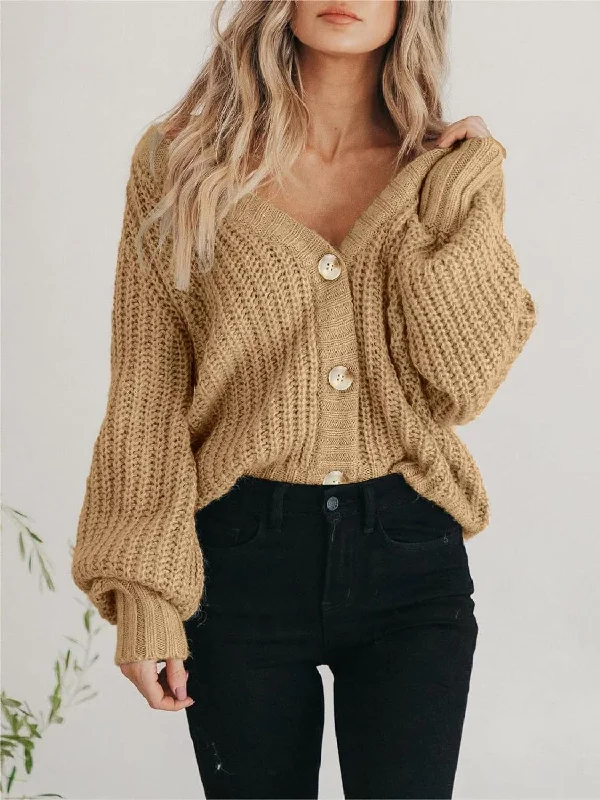 Cardigan for cozy days -Button Up Long Sleeve Cardigan