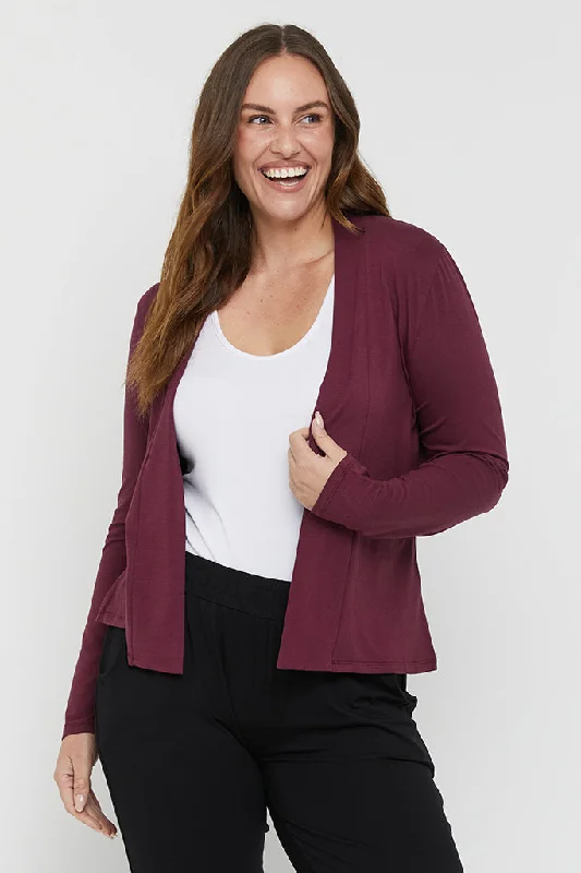 Black knit cardigan -Everyday Cardi - Burgundy