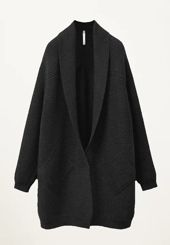 Chunky knit cardigan -Gio Coat Cardigan in Black