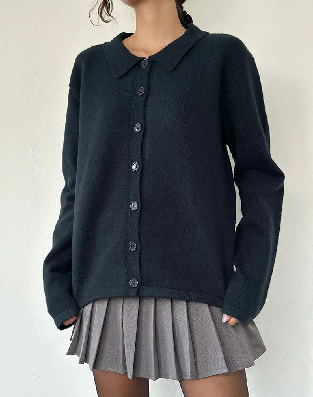 Long sleeve cardigan for winter -Madera Cardigan in Dark Navy