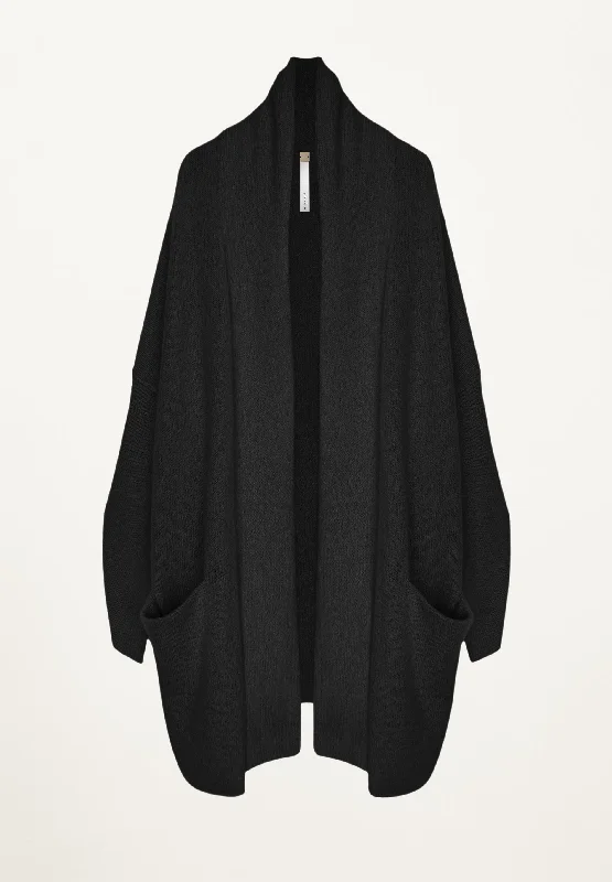 Black cardigan with pockets -Naomi Cardigan in Black