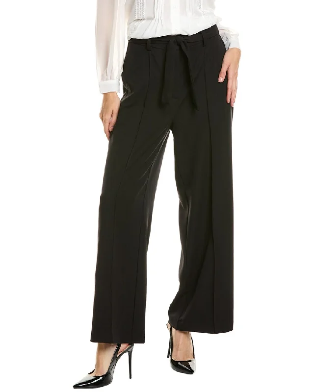 wide-leg pants casual -Adrianna Papell Twill Wide Leg Pant