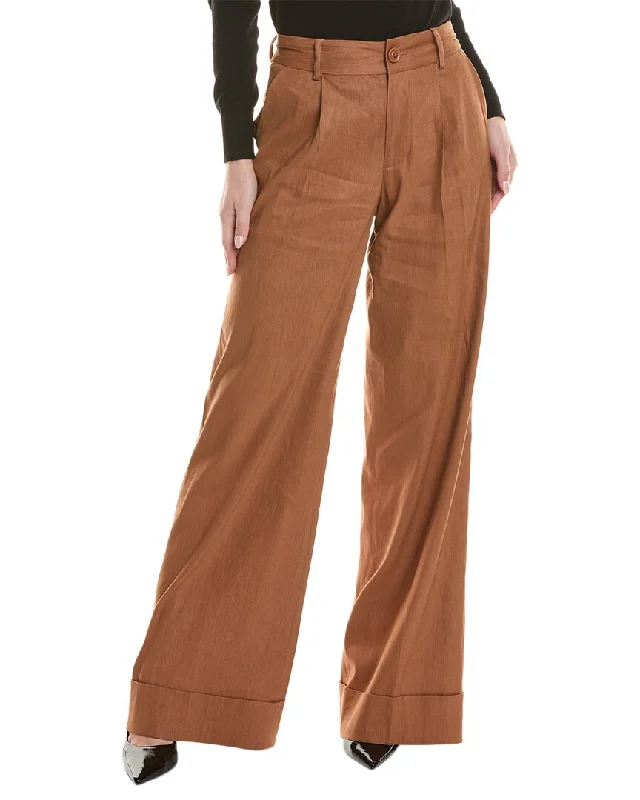 pants for lightweight -alice + olivia Tomasa Linen-Blend Pant