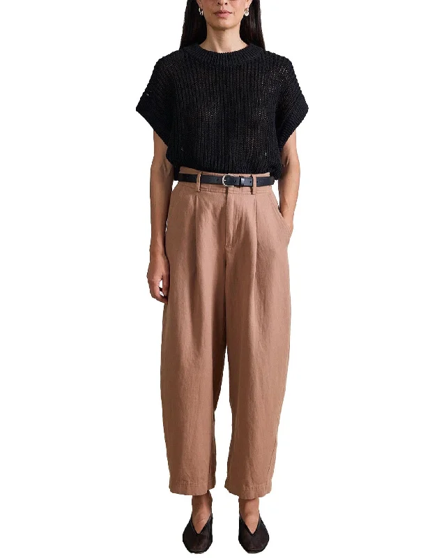 tagless pants irritation-free -Bari Crop Trouser In Deep Khaki