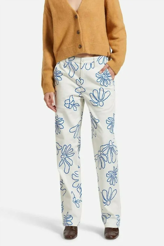 pants for peace -Bedford Pants In Off White Daisy