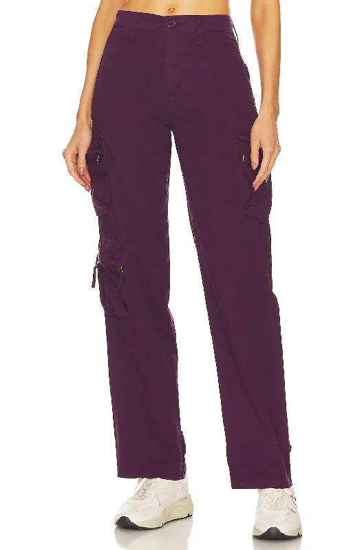 pants with cutouts -Bobbie Utility Pant In Washed Aubergine