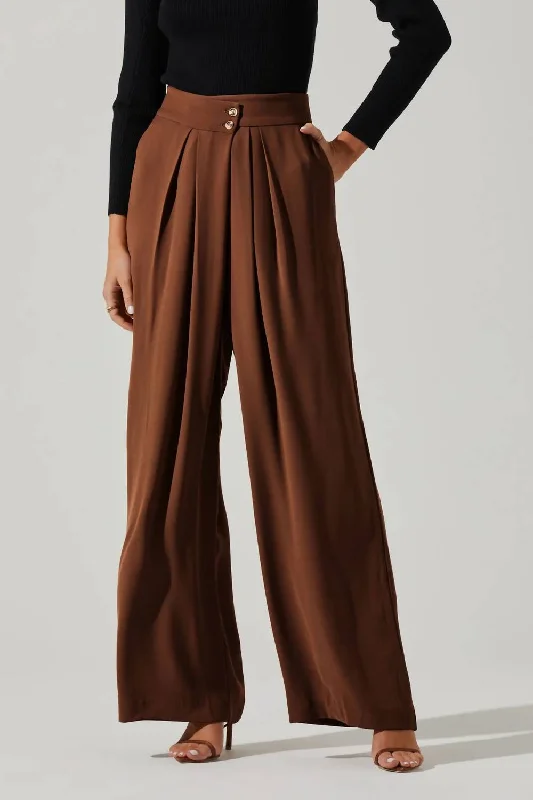 pants for fitness -Boyfriend Pants In Brown