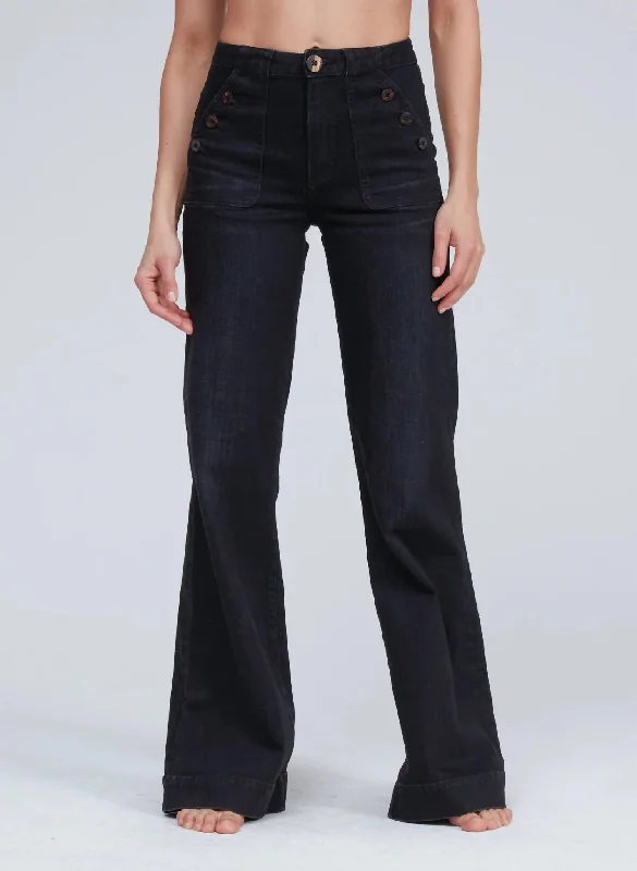 pants for wellness -Brick House Wide Leg Jean In Rock