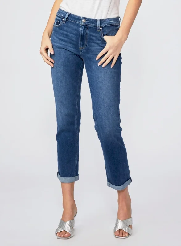 party pants bold -Brigitte Mid-Rise Slim Boyfriend Denim Jeans In Eiffel