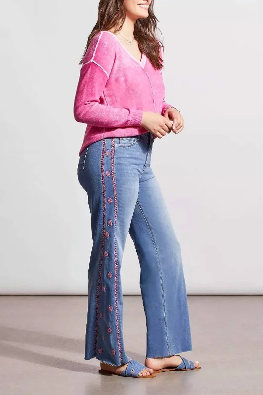 side-zip pants sleek -Brooke High Rise Jean In Blue Lotus