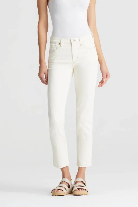 tall pants long -Cara High Rise Cigarette Ankle Jean In Light Cream