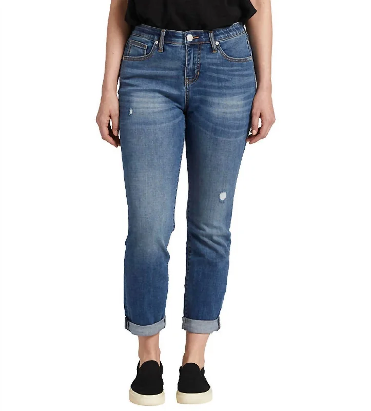 pants for skating -Carter Mid Rise Girlfriend Jean In Everton Blue