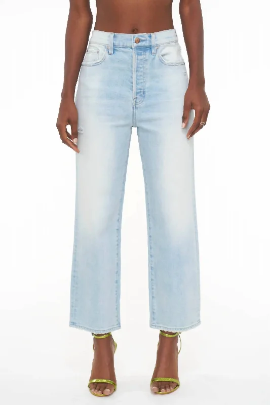 bootcut pants versatile -Cassie Crop Super High Rise Straight Crop Jeans In Palisade Vintage