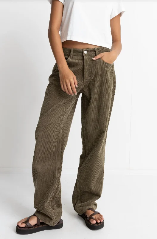 pants for winter -Chloe Low Rise Pants In Sage