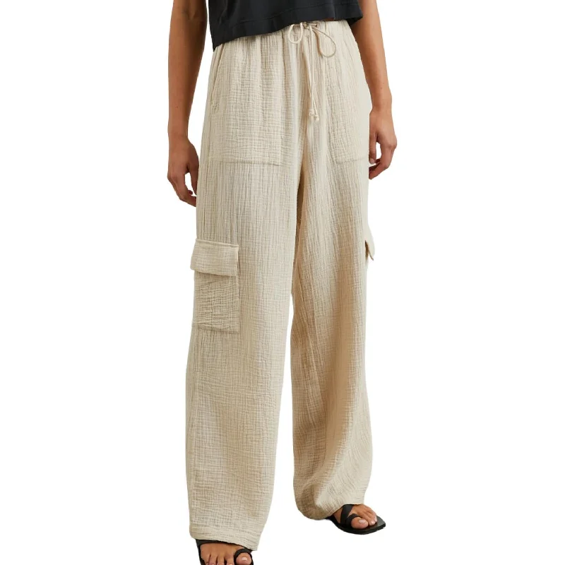 pants for snow -Christiano Double Gauze Pants In Flax