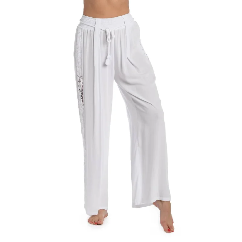 chevron pants sharp -Coastal Covers Palazzo Pants In White