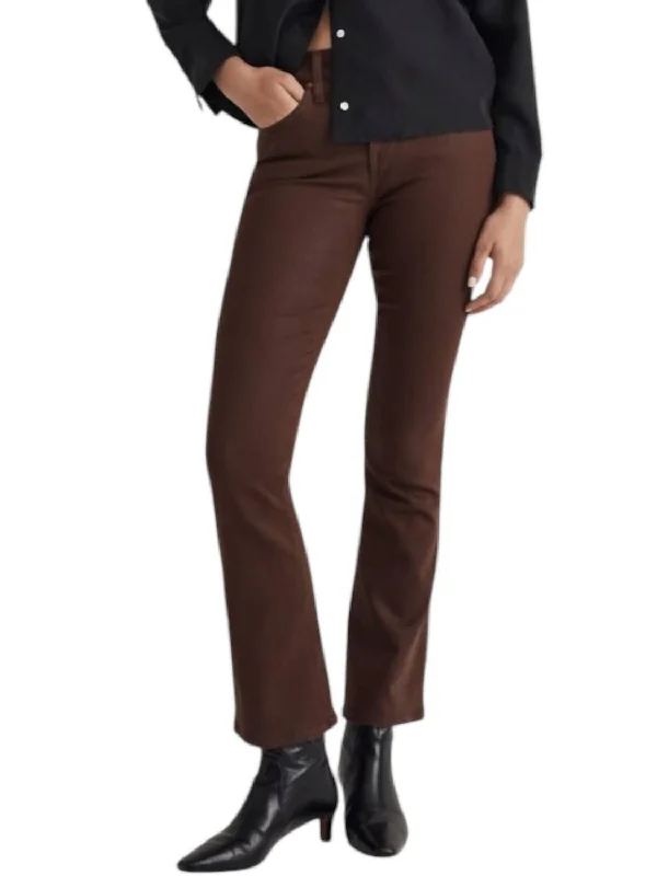 pants for sleek -Coated Jeans Kickout Crop Pants In Hot Cocoa