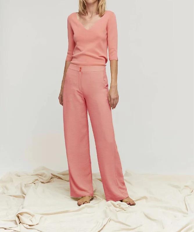 wave pants fluid -Coral Flowy Pant