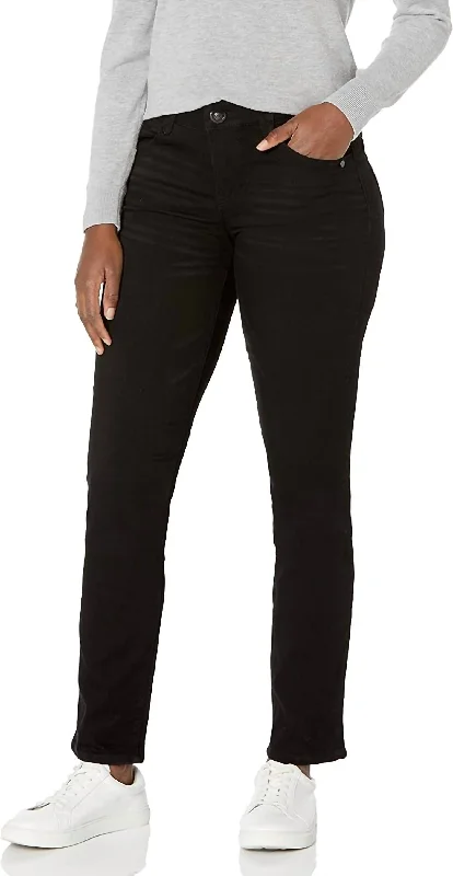 pants for fitness -Curvy Straight Leg Pant In Black