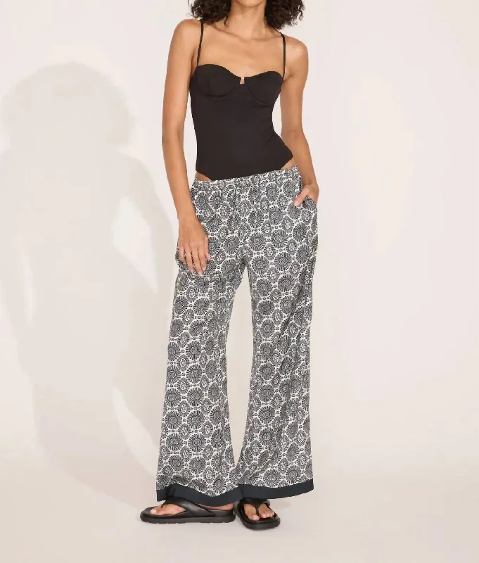 geometric pants modern -Dani Pant In Medallion Print