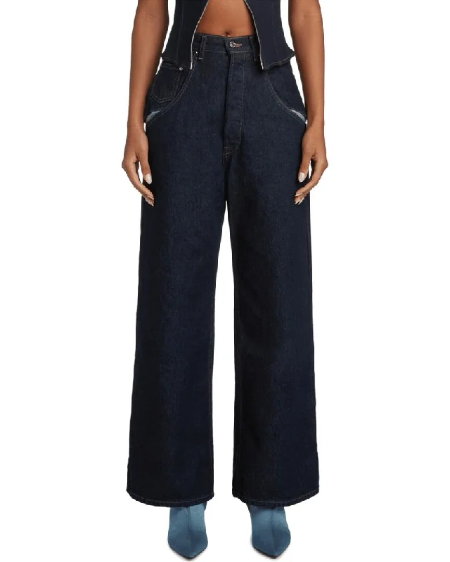 pants for soft -EB Denim Outpost Midnight Wide Leg Jean