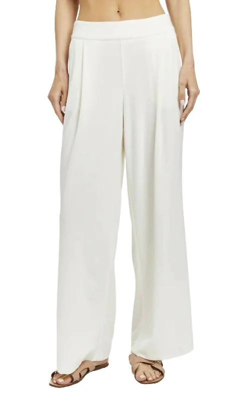 embroidered pants detailed -Eva Pant In Ivory