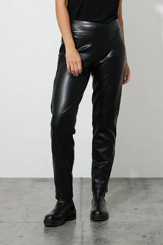 pants for afternoon -Faux Leather Pant In Black