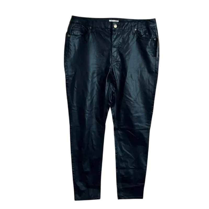 spandex pants stretch -Faux Leather Pant In Black