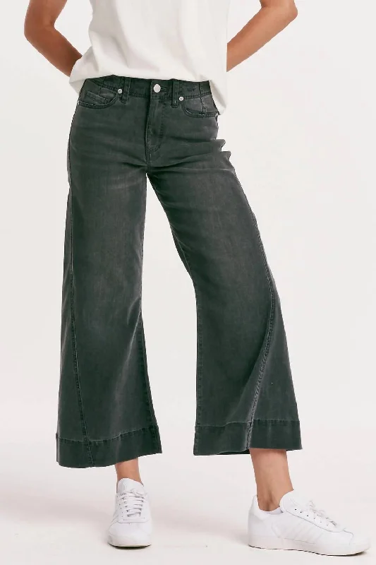 pants for subtle -Fiona High Rise Wide Leg Pant In Silver Lining